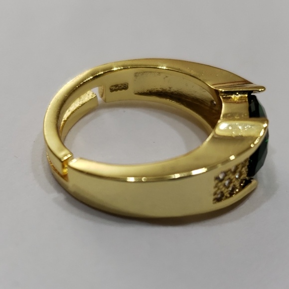 Men's Green 2ct CZ Stone Ring - Picture 5 of 8